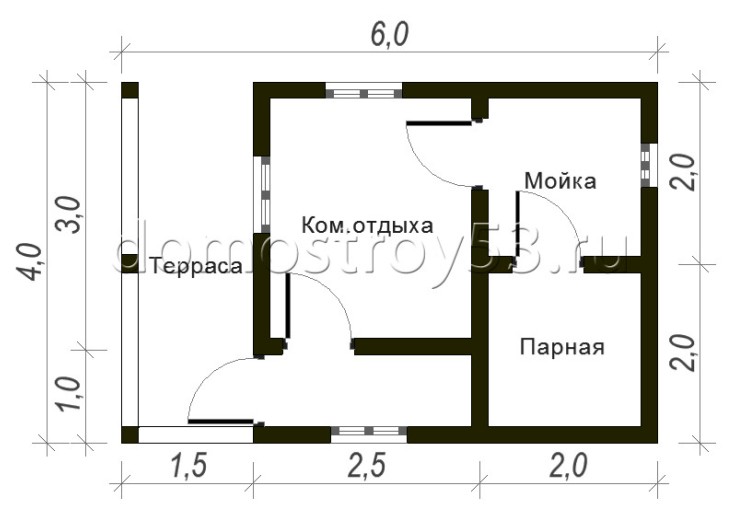 Каркасная баня 4х6 "Волоколамск"