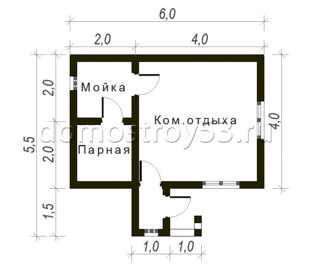 Каркасная баня 6х6 "Жуковский"