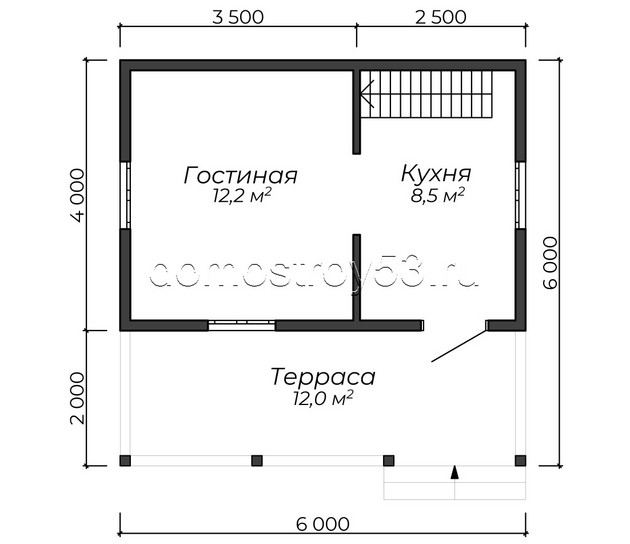 Каркасный дом 6х6 "Астрахань"